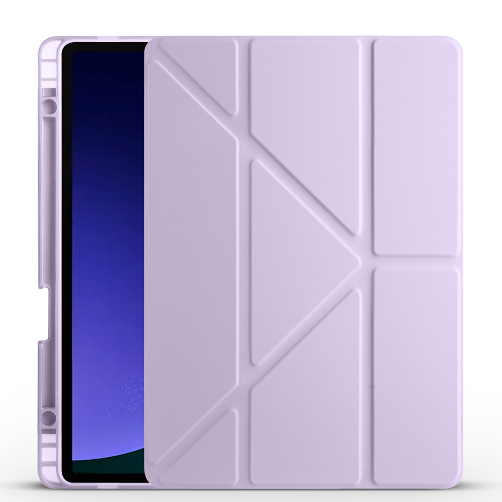 Samsung Galaxy Tab S9 FE Uyumlu Kılıf Zore Tri Folding Kalem Bölmeli Standlı Kılıf - 3