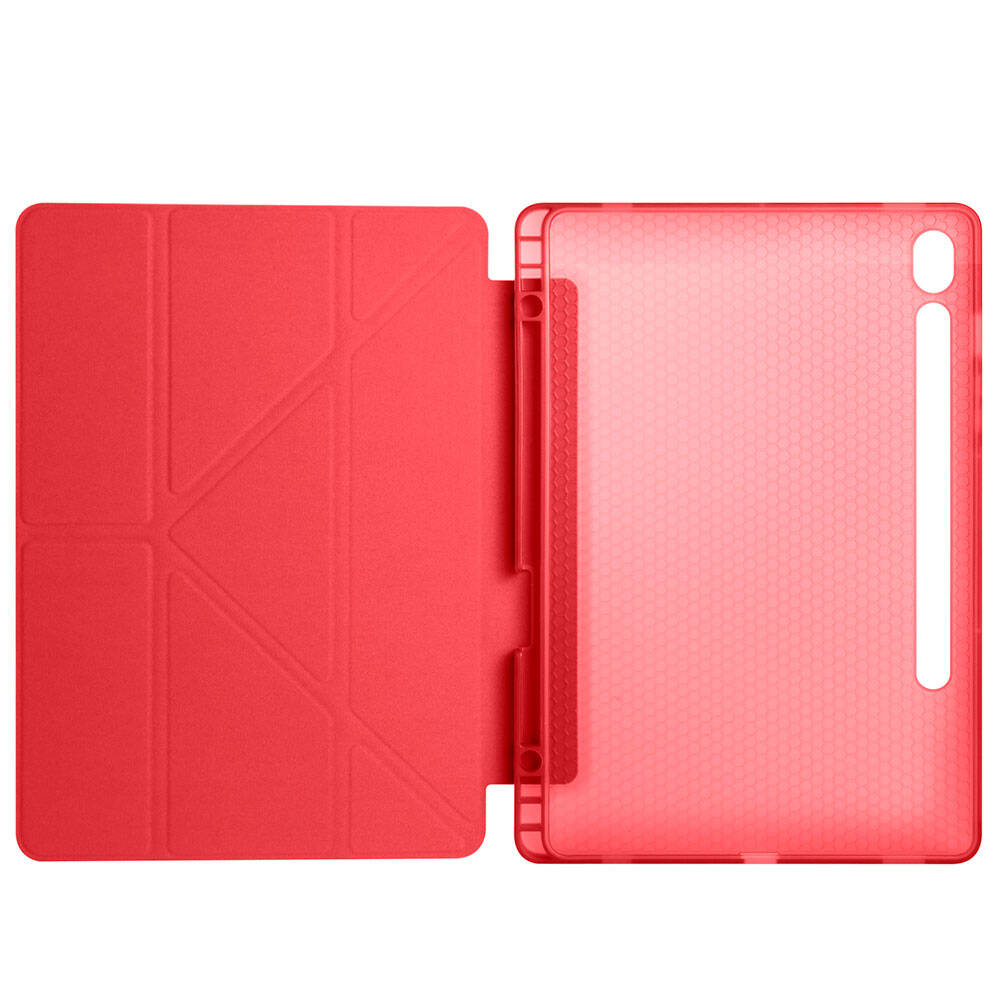 Samsung Galaxy Tab S9 FE Uyumlu Kılıf Zore Tri Folding Kalem Bölmeli Standlı Kılıf - 25