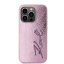 Apple iPhone 15 Pro Max Uyumlu Kılıf Karl Lagerfeld Orjinal Lisanslı 3D KL Yazılı Tüylü Arka Yüzey Saffiano Rhinestones Kapak - 2
