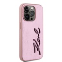 Apple iPhone 15 Pro Max Uyumlu Kılıf Karl Lagerfeld Orjinal Lisanslı 3D KL Yazılı Tüylü Arka Yüzey Saffiano Rhinestones Kapak - 3