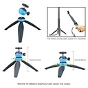 Jmary MT-20 Tripod 360 Derece Oynar Başlıklı Çok Yönlü Kısa Telefon Sabitleyici 16 cm - 7