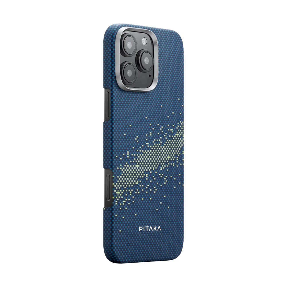 Apple iPhone 16 Pro Uyumlu Kılıf Magsafe Şarj Özellikli Aramid Fiber Pitaka Tactile Woven Starpeak Serisi Milky Way Galaxy Kapak - 7