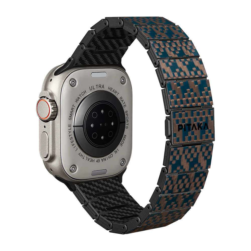 Apple Watch Serisi Uyumlu Aramid Fiber ve Karbon Fiber Pitaka Dreamland ChromaCarbon Serisi Stairs Universal Kordon - 3