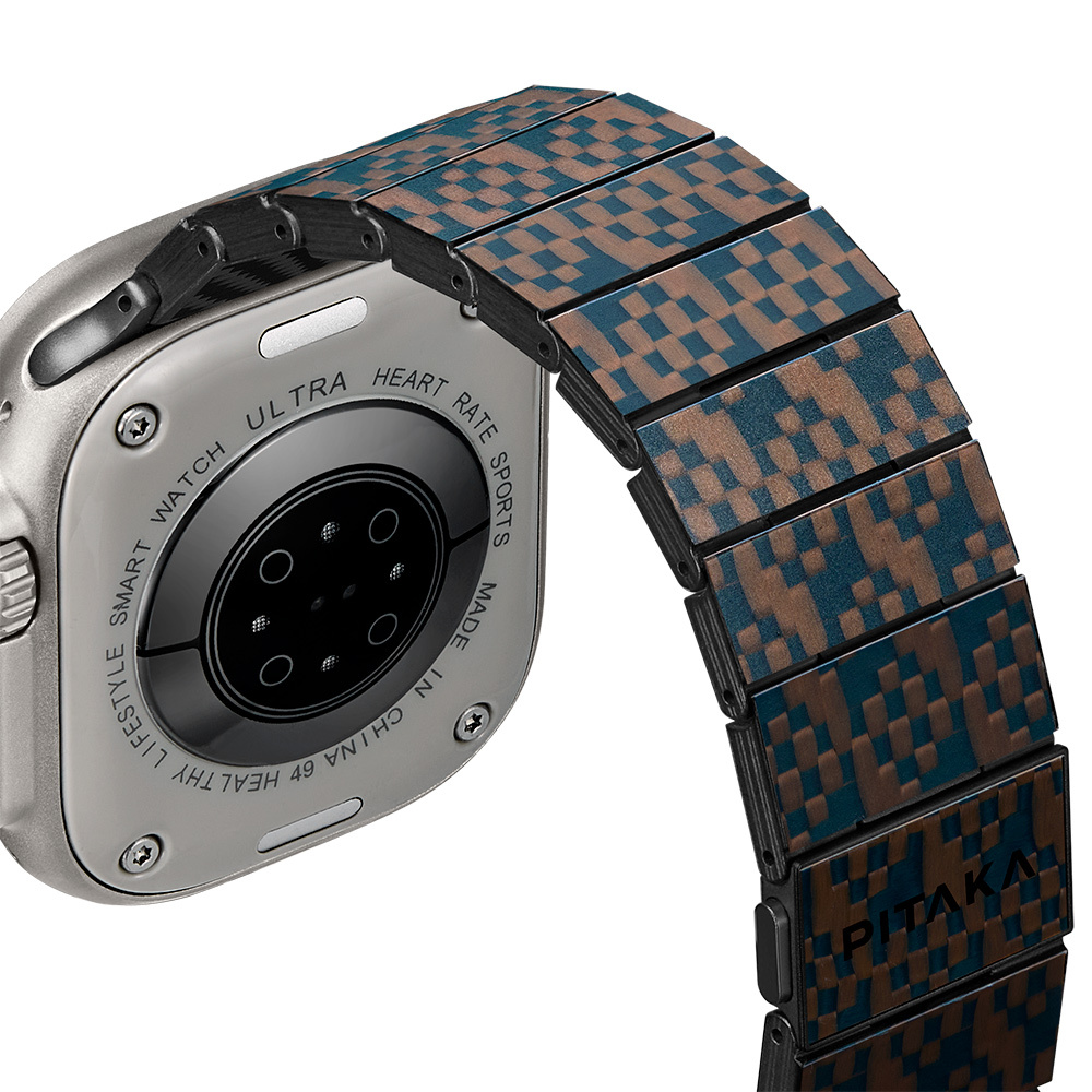 Apple Watch Serisi Uyumlu Aramid Fiber ve Karbon Fiber Pitaka Dreamland ChromaCarbon Serisi Stairs Universal Kordon - 4