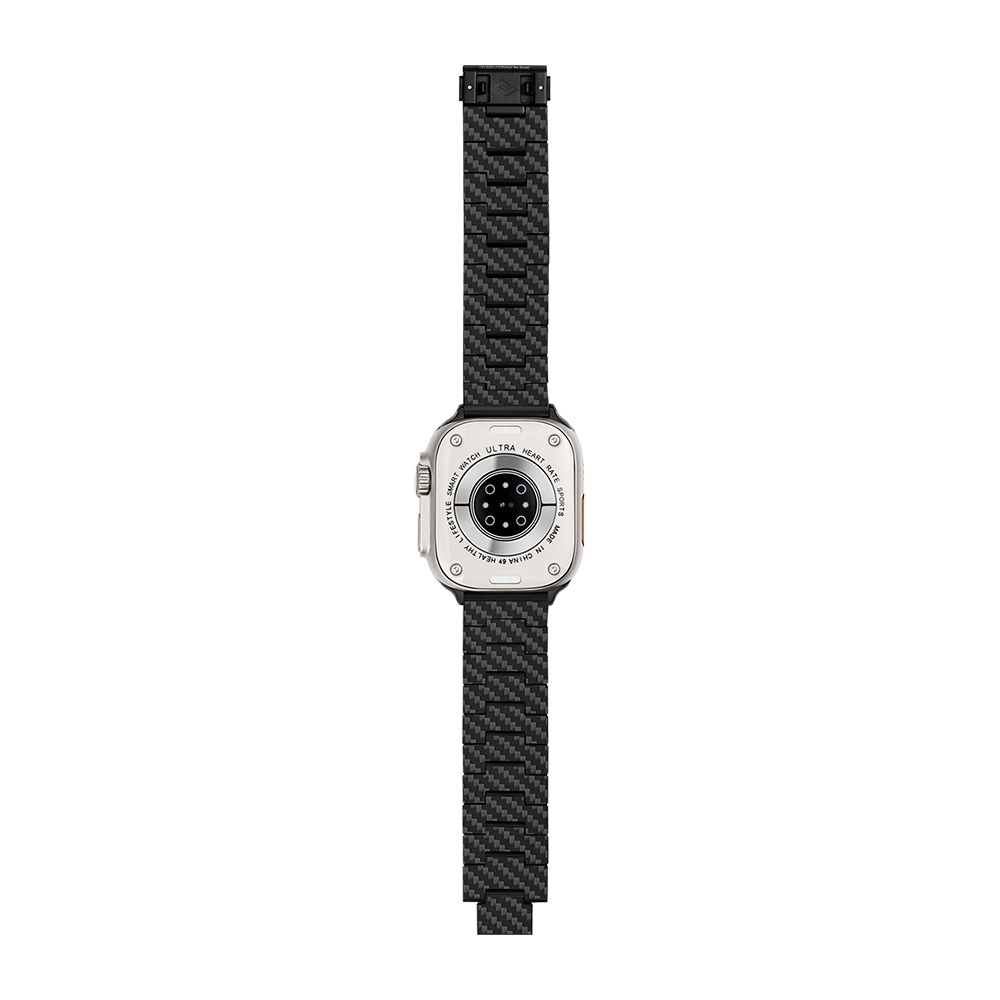 Apple Watch Serisi Uyumlu Aramid Fiber ve Karbon Fiber Pitaka Dreamland ChromaCarbon Serisi Stairs Universal Kordon - 6