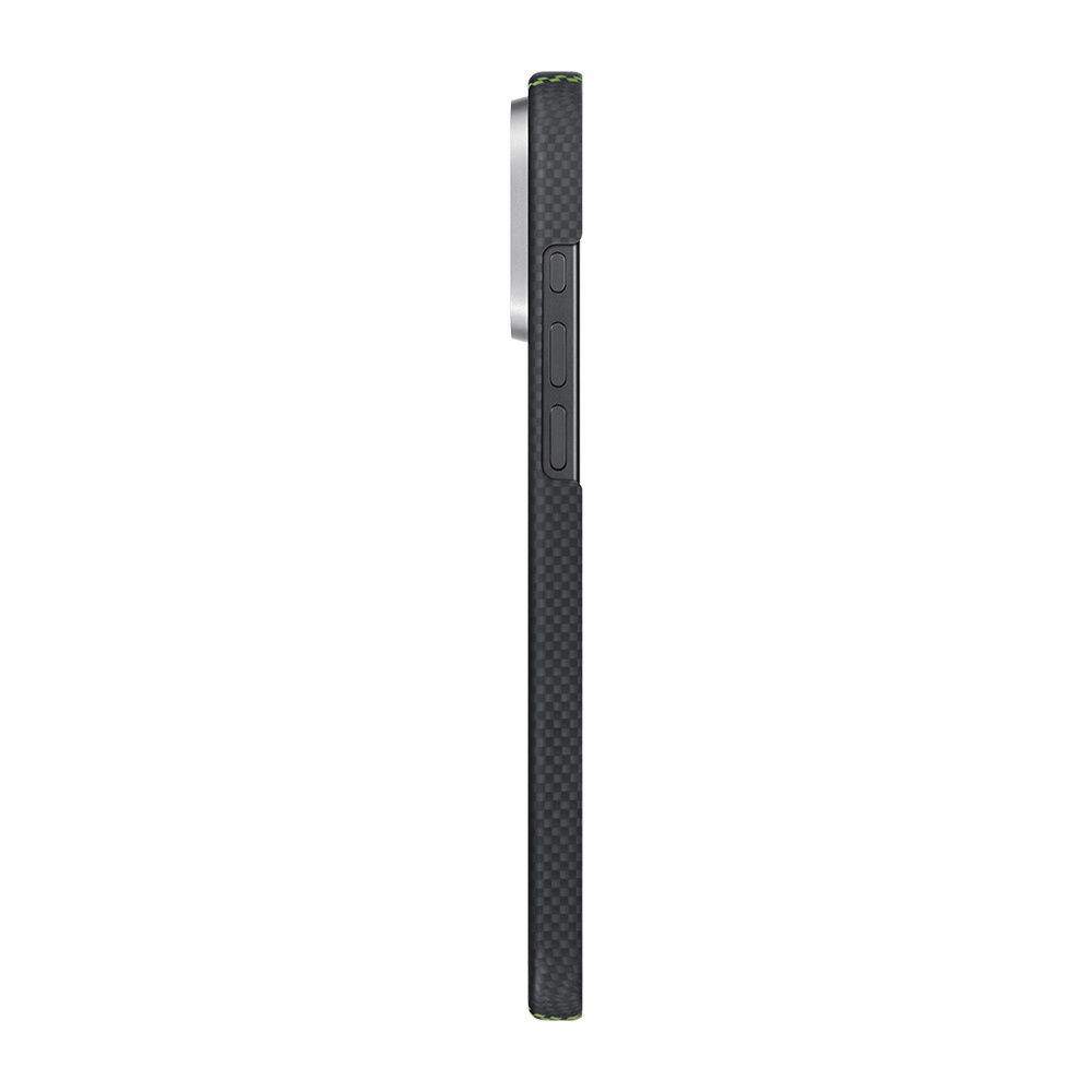Apple iPhone 16 Pro Uyumlu Kılıf Magsafe Şarj Özellikli Lumintex Teknolojili Fosforlu Aramid Fiber Pitaka Tactile Woven Aries Serisi Credit Card Kapak - 7