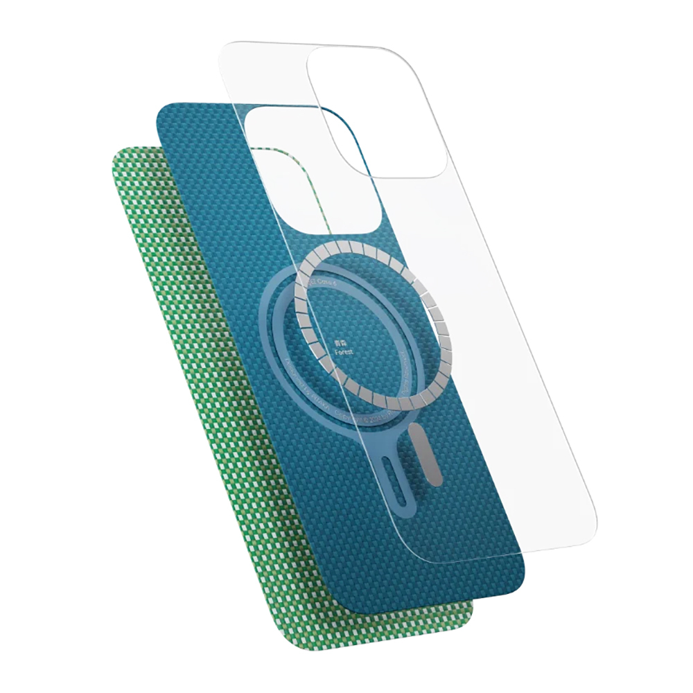 Apple iPhone 16 Plus Uyumlu Kılıf Magsafe Şarj Özellikli Aramid Fiber Pitaka Ultra-Slim Classic Serisi Ocean Blue Kapak - 2