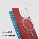 Apple iPhone 16 Plus Uyumlu Kılıf Magsafe Şarj Özellikli Aramid Fiber Pitaka Ultra-Slim Classic Serisi Ocean Blue Kapak - 3
