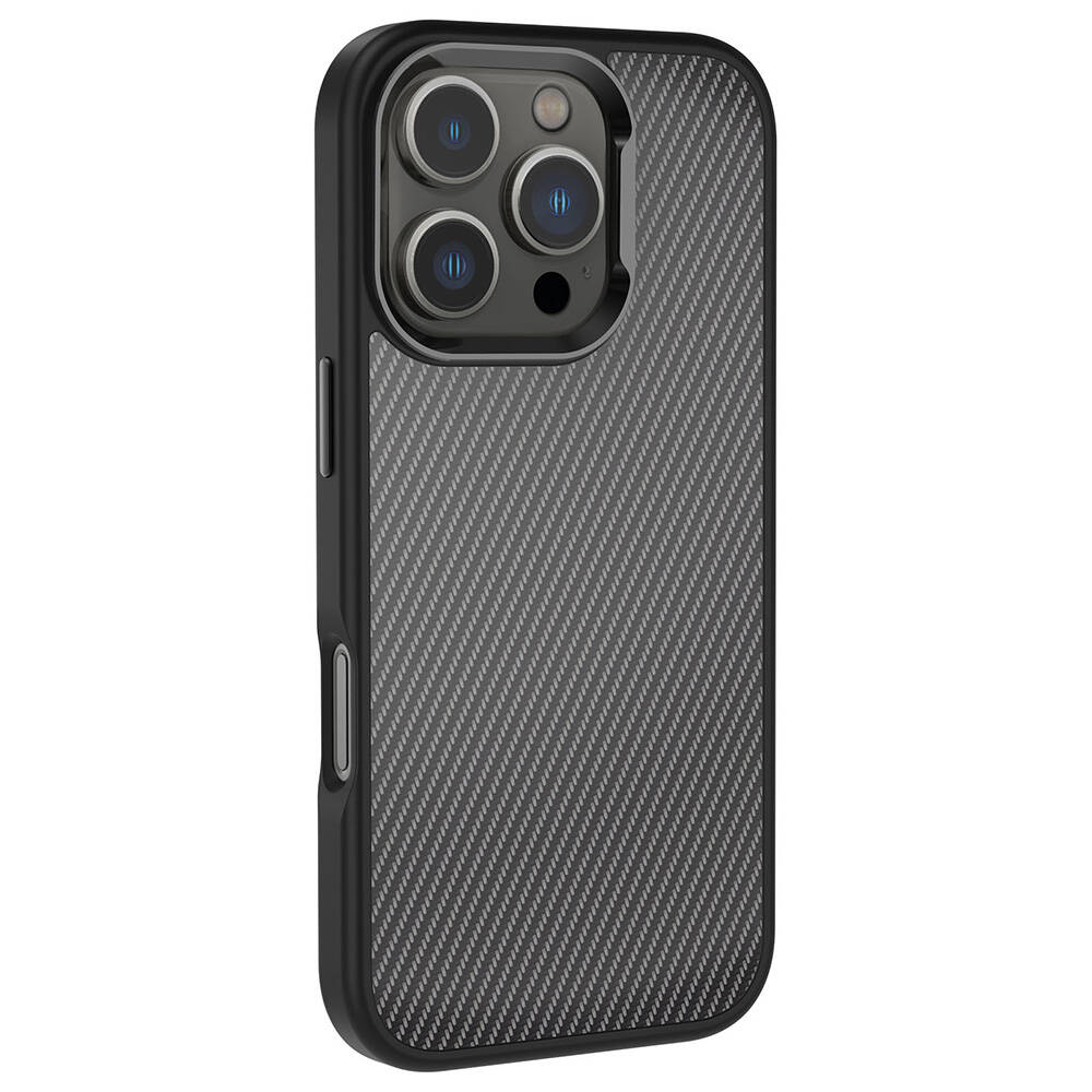 Apple iPhone 16 Pro Max Uyumlu Kılıf Karbon Fiber Görünümlü Parlak Kamera Çerçeveli Zore Venus Kapak ****** - 4