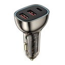 Wiwu Wi-QC013 Geek Serisi Type-C + Dual USB-A Hızlı Şarj Özellikli Transparan Tasarımlı Araç Şarj Aleti 90W - 1