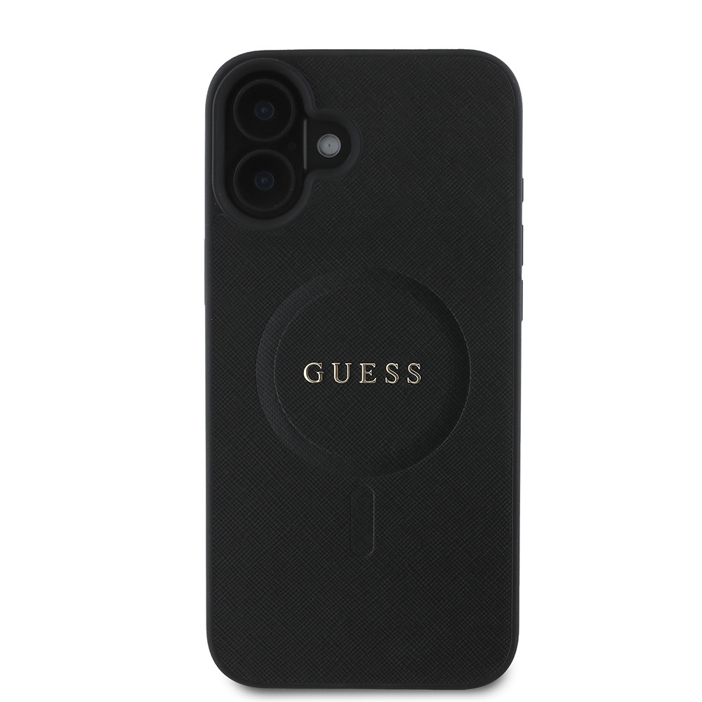 Apple iPhone 16 Uyumlu Kılıf Guess Orjinal Lisanslı M-safe Şarj Özellikli Yazı Logolu Saffiano Classic Kapak - 2
