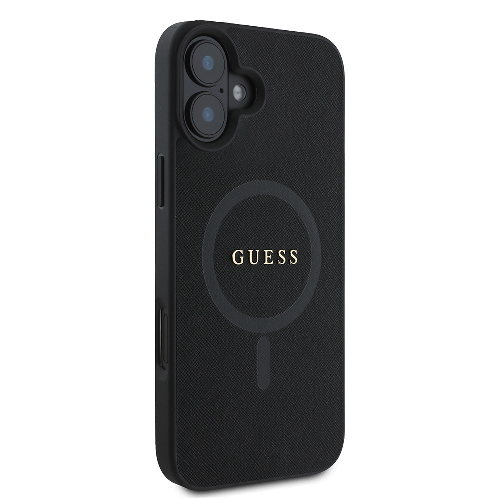 Apple iPhone 16 Uyumlu Kılıf Guess Orjinal Lisanslı M-safe Şarj Özellikli Yazı Logolu Saffiano Classic Kapak - 3