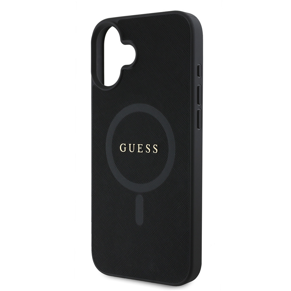 Apple iPhone 16 Uyumlu Kılıf Guess Orjinal Lisanslı M-safe Şarj Özellikli Yazı Logolu Saffiano Classic Kapak - 5