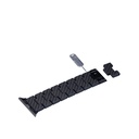 Apple Watch Serisi Uyumlu Karbon Fiber Pitaka Retro Serisi Black-Grey Twill Universal Kordon - 10