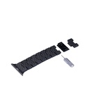 Apple Watch Serisi Uyumlu Karbon Fiber Pitaka Retro Serisi Black-Grey Twill Universal Kordon - 11