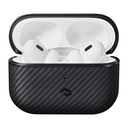Apple Airpods Pro Uyumlu Kılıf Magsafe Şarj Özellikli 600D Aramid Fiber Pitaka Classic Serisi Black-Grey Twill Kılıf - 1