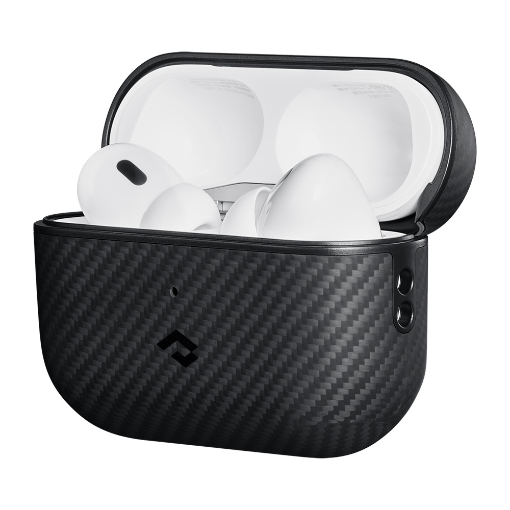 Apple Airpods Pro Uyumlu Kılıf Magsafe Şarj Özellikli 600D Aramid Fiber Pitaka Classic Serisi Black-Grey Twill Kılıf - 2