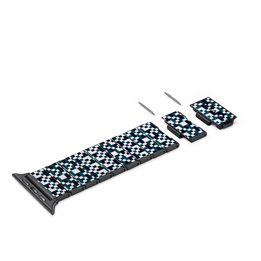 Apple Watch Serisi Uyumlu Aramid Fiber ve Karbon Fiber Pitaka Dreamland ChromaCarbon Serisi Mosaic Universal Kordon - 30