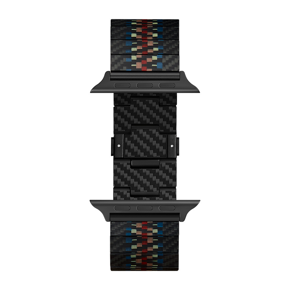 Apple Watch Serisi Uyumlu Aramid Fiber ve Karbon Fiber Pitaka Modern Serisi Rhapsody Universal Kordon - 3