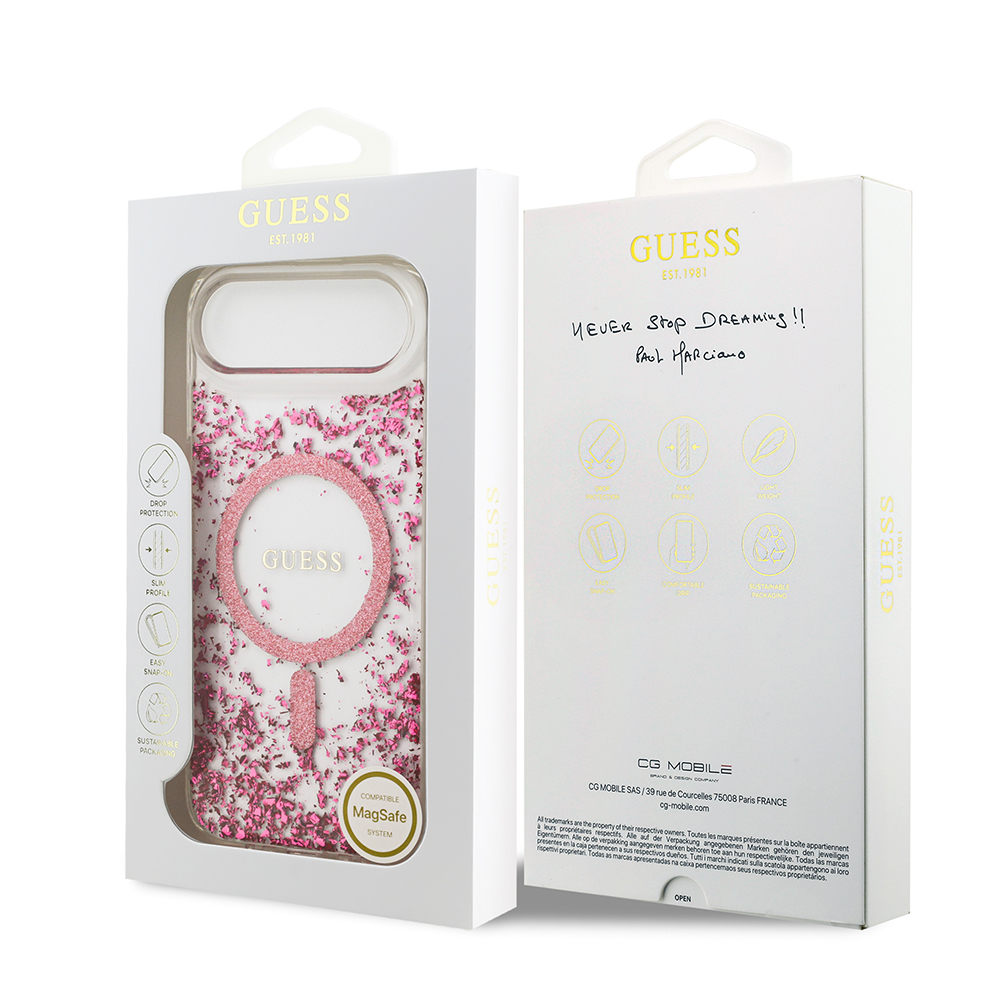 Apple iPhone 17 Air Uyumlu Kılıf Guess Orjinal Lisanslı M-safe Şarj Özellikli Transparan Resin Bottom Kapak - 7