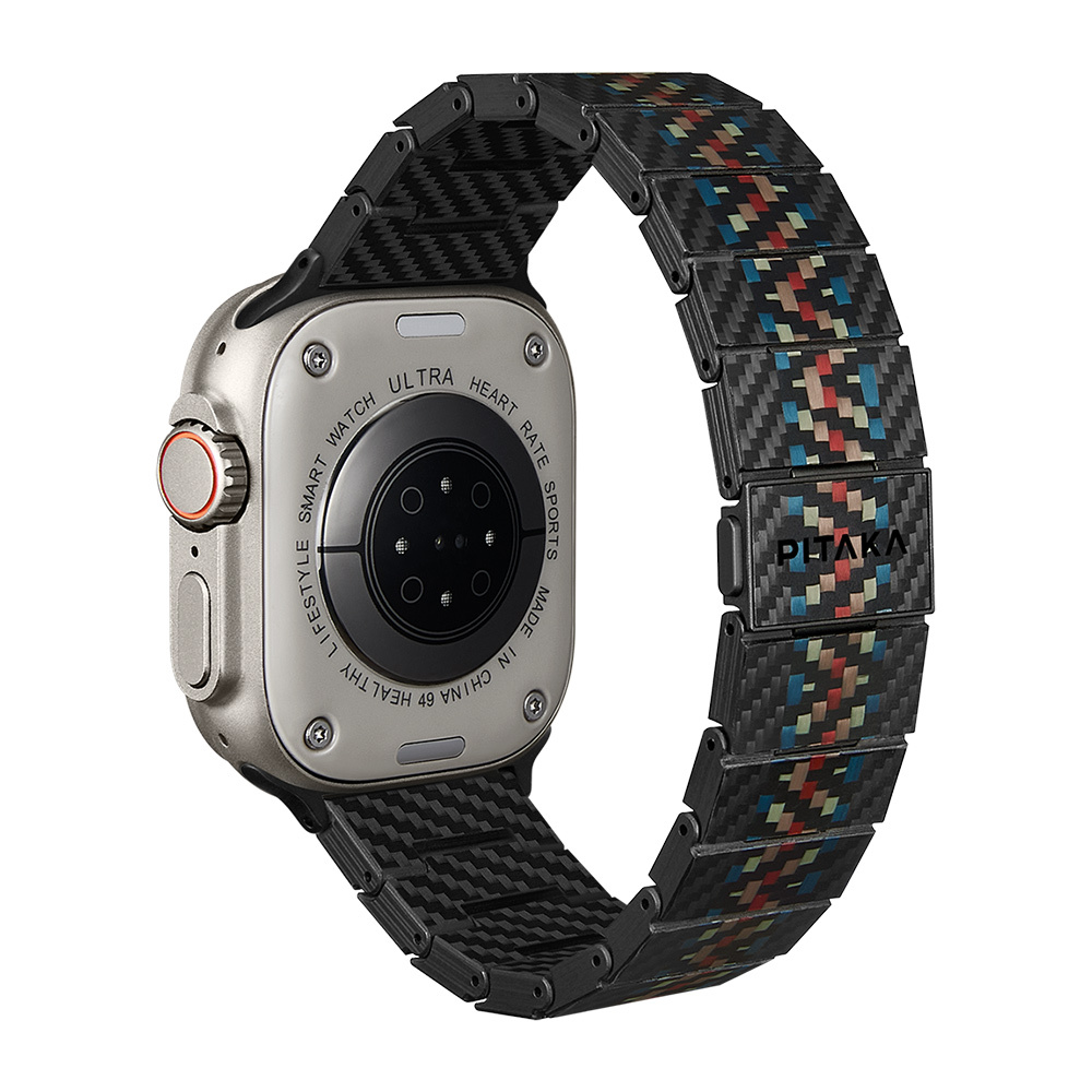 Apple Watch Serisi Uyumlu Aramid Fiber ve Karbon Fiber Pitaka Modern Serisi Rhapsody Universal Kordon - 5