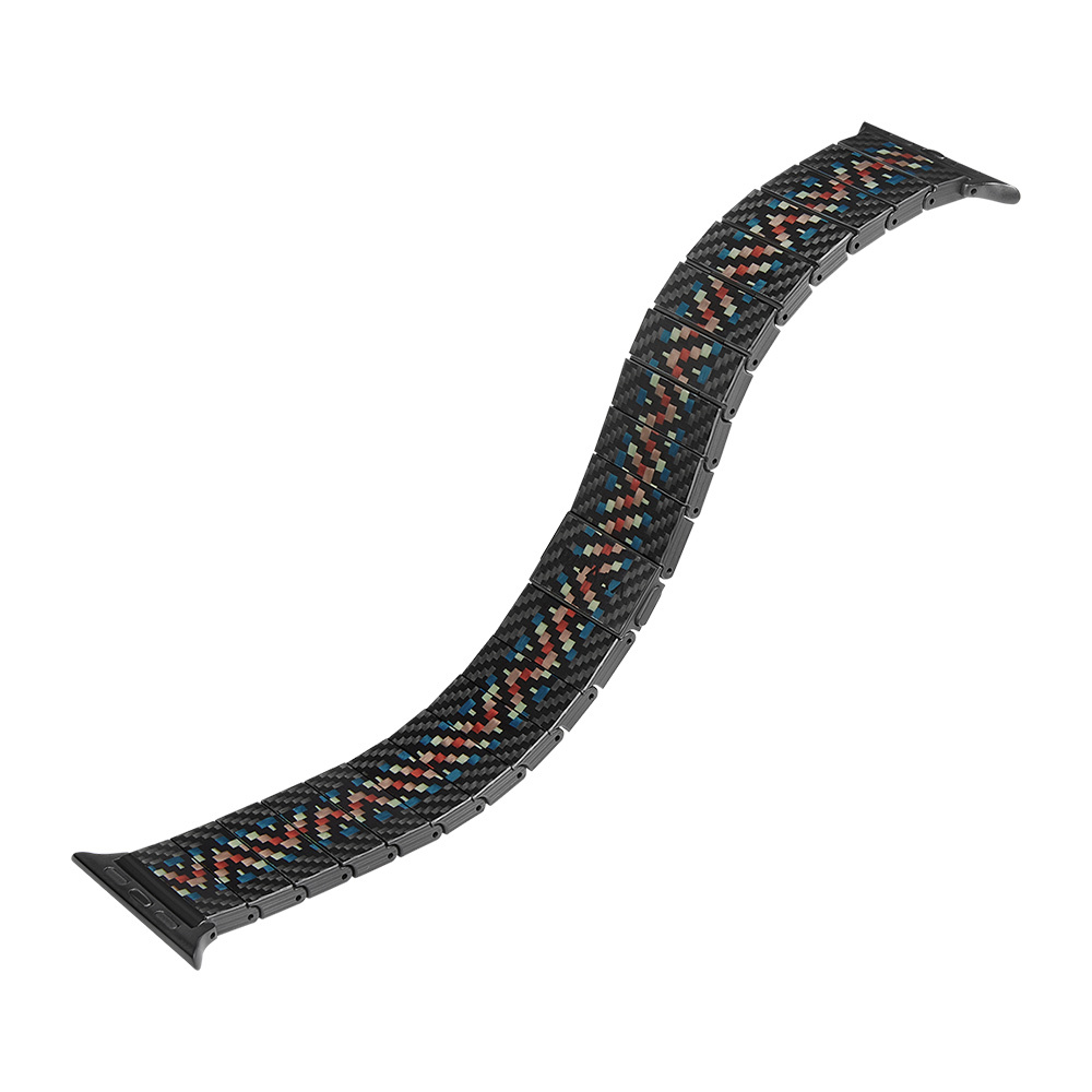 Apple Watch Serisi Uyumlu Aramid Fiber ve Karbon Fiber Pitaka Modern Serisi Rhapsody Universal Kordon - 6