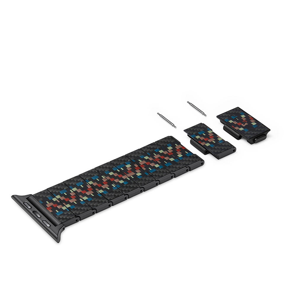 Apple Watch Serisi Uyumlu Aramid Fiber ve Karbon Fiber Pitaka Modern Serisi Rhapsody Universal Kordon - 8