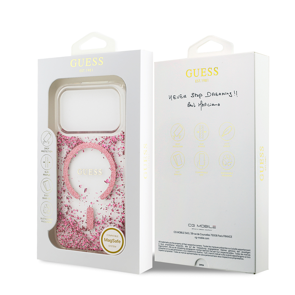 Apple iPhone 17 Pro Uyumlu Kılıf Guess Orjinal Lisanslı M-safe Şarj Özellikli Transparan Resin Bottom Kapak - 7