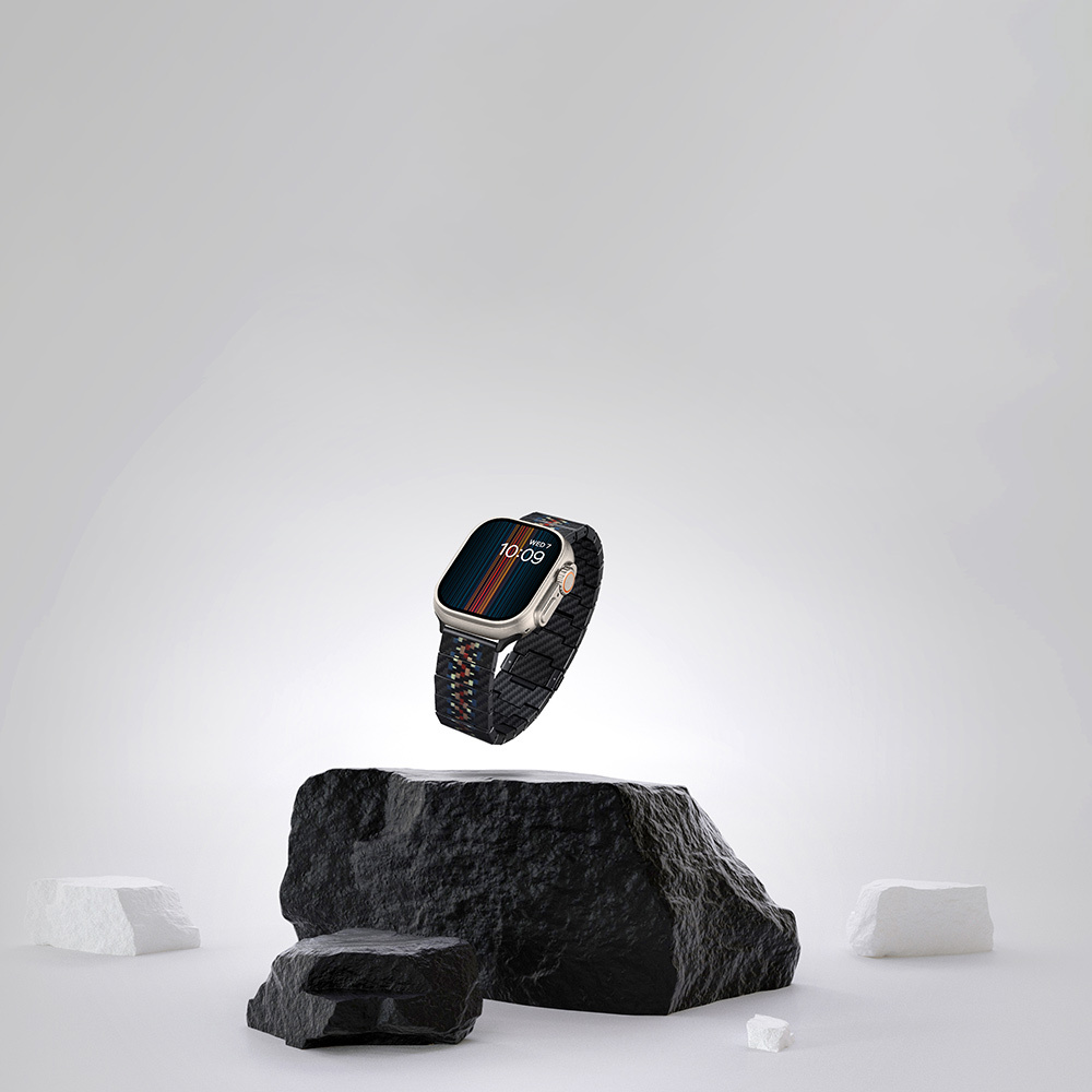 Apple Watch Serisi Uyumlu Aramid Fiber ve Karbon Fiber Pitaka Modern Serisi Rhapsody Universal Kordon - 20