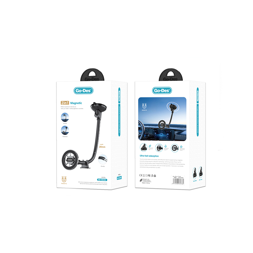 Go Des GD-HD368 Magnetik Esnek Vantuzlu Tasarım Araç Telefon Tutucu - 4