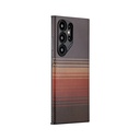 Samsung Galaxy S24 Ultra Uyumlu Kılıf Magsafe Şarj Özellikli Aramid Fiber Pitaka Tactile Woven Sunset-Moonrise Serisi Sunset Kapak - 1