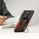 Apple iPhone 16 Pro Max Uyumlu Kılıf Magsafe Şarj Özellikli Grip 3 Standlı Aramid Fiber Pitaka Tactile Woven Sunset-Moonrise Serisi Sunset Kapak - 11