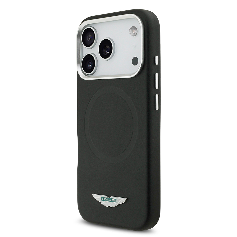 Apple iPhone 17 Pro Max Uyumlu Kılıf Aston Martin Orjinal Lisanslı M-safe Şarj Özellikli Metal Logolu PU Deri Kapak - 1