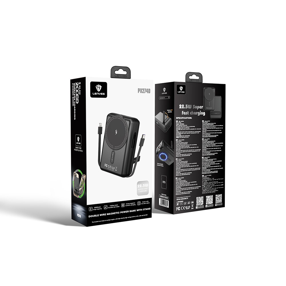 Lenyes PX274D PD 22.5W Standlı M-safe Şarj Özellikli Wireless Powerbank 15W 20000mAh - 7