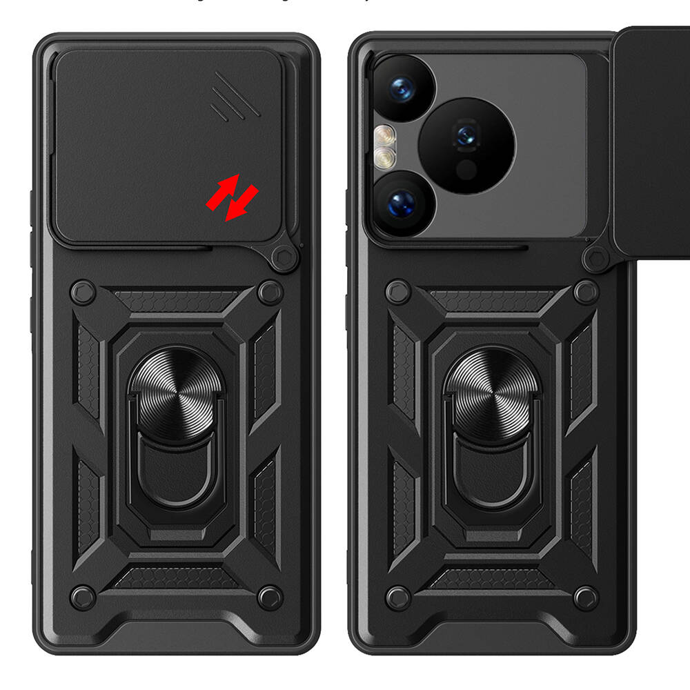 Huawei Pura 70 Pro 5G Uyumlu Kılıf Magnetik Standlı Kamera Korumalı Zore Sürgülü Vega Kapak - 6