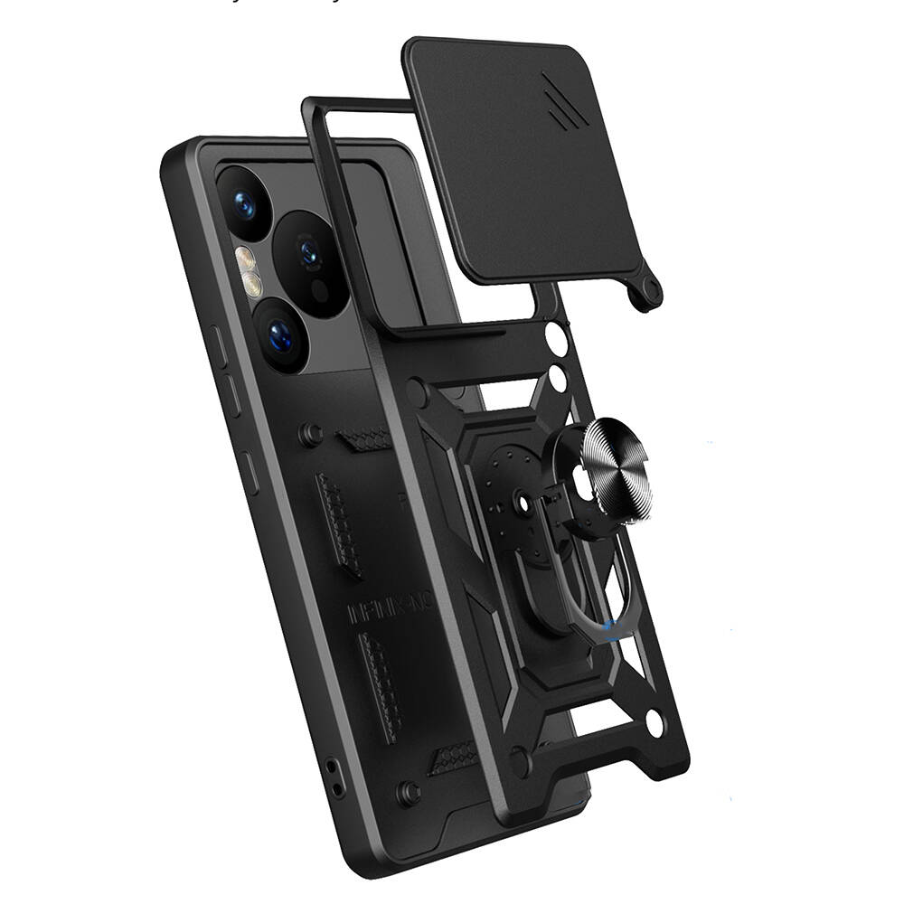 Huawei Pura 70 Pro 5G Uyumlu Kılıf Magnetik Standlı Kamera Korumalı Zore Sürgülü Vega Kapak - 8