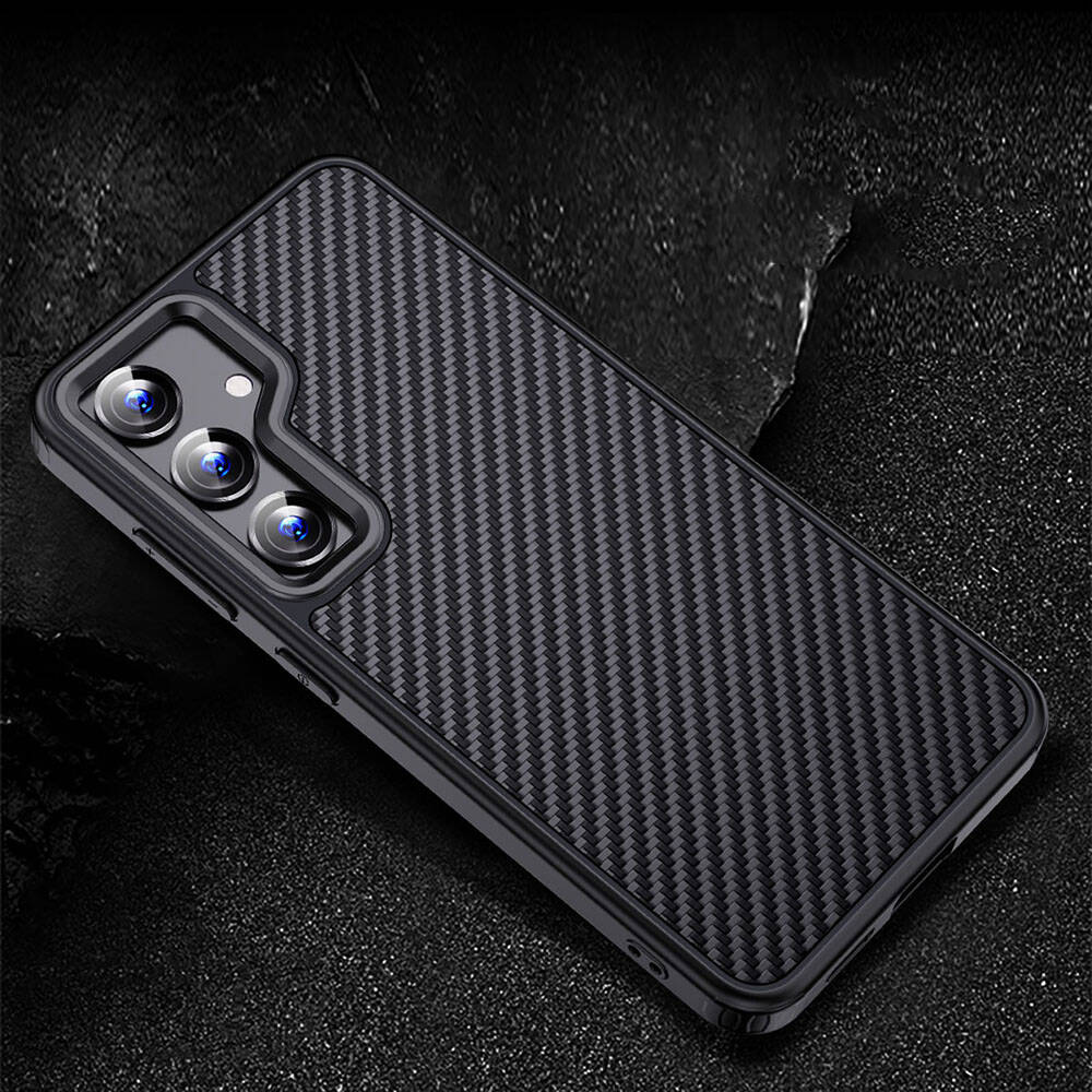Samsung Galaxy S24 Uyumlu Kılıf Aramid Karbon Fiber M-safe Özellikli Wlons Radison Kapak - 13