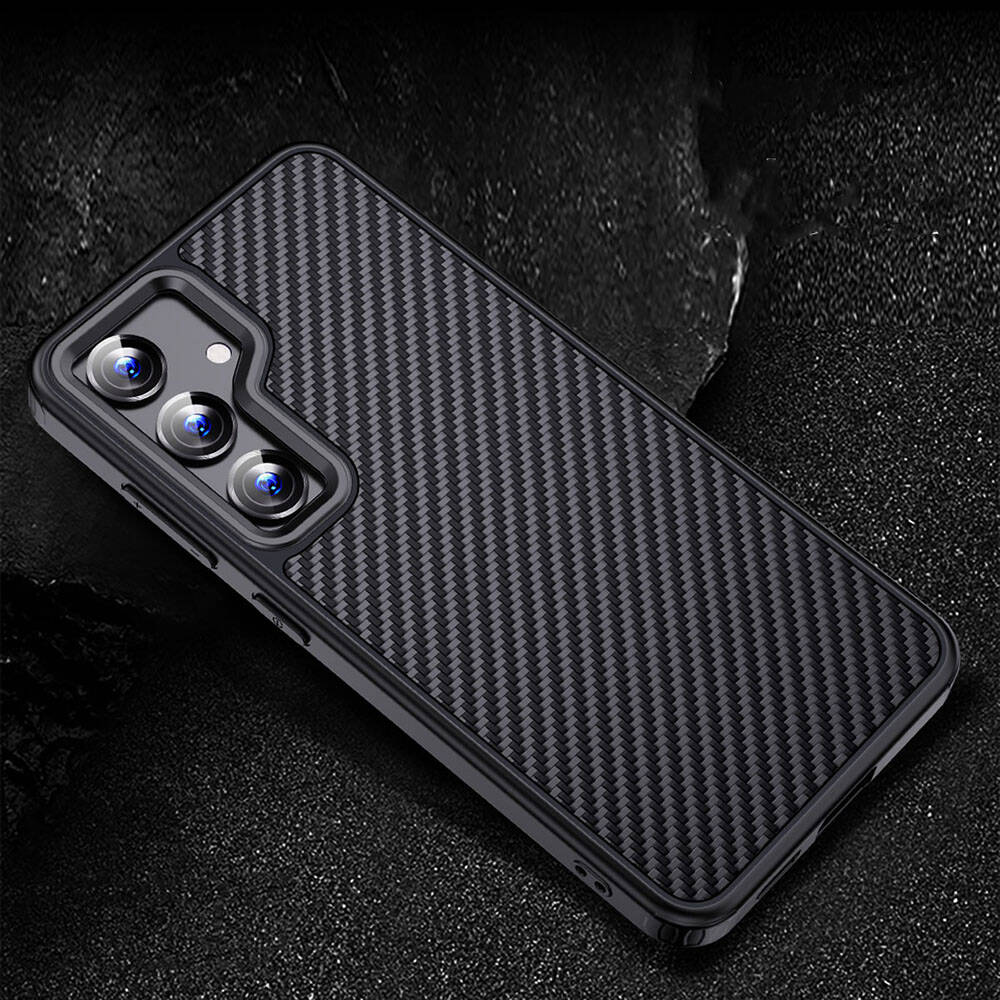Samsung Galaxy S24 Plus Uyumlu Kılıf Aramid Karbon Fiber M-safe Özellikli Wlons Radison Kapak - 12