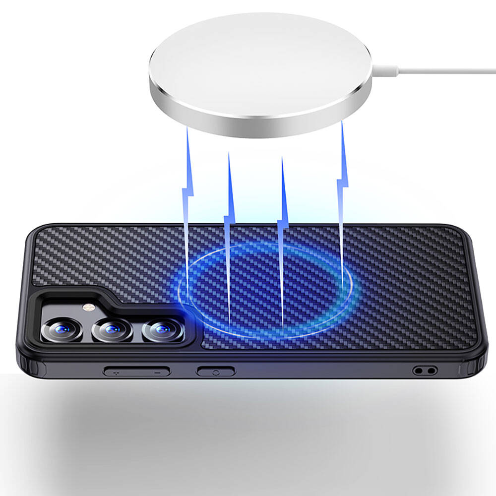 Samsung Galaxy S24 Plus Uyumlu Kılıf Aramid Karbon Fiber M-safe Özellikli Wlons Radison Kapak - 16