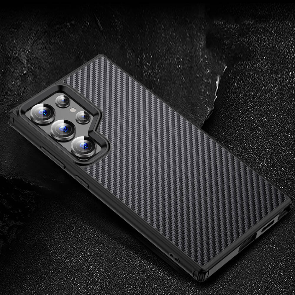 Samsung Galaxy S24 Ultra Uyumlu Kılıf Aramid Karbon Fiber M-safe Özellikli Wlons Radison Kapak - 15