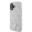 Apple iPhone 16 Uyumlu Kılıf Guess Orjinal Lisanslı M-safe Şarj Özellikli PU Deri 4G Desenli Taşlı Üçgen Logolu Kapak - 2