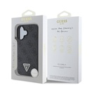 Apple iPhone 16 Uyumlu Kılıf Guess Orjinal Lisanslı M-safe Şarj Özellikli PU Deri 4G Desenli Taşlı Üçgen Logolu Kapak - 21