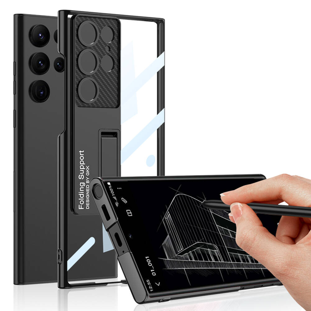 Samsung Galaxy S24 Ultra Uyumlu Kılıf Kamera Korumalı Şeffaf Tasarımlı Zore Lego Standlı Kapak - 3