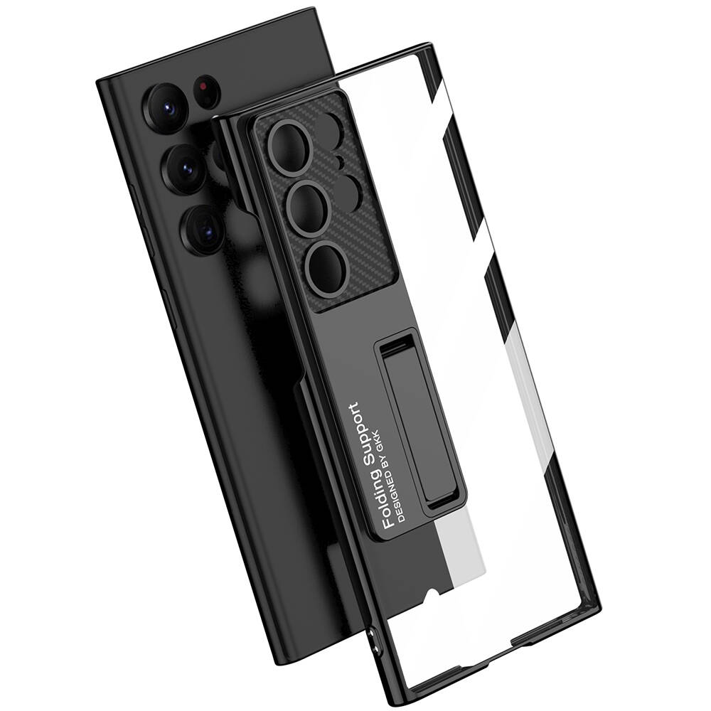 Samsung Galaxy S24 Ultra Uyumlu Kılıf Kamera Korumalı Şeffaf Tasarımlı Zore Lego Standlı Kapak - 5