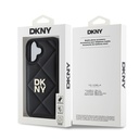 Apple iPhone 16 Uyumlu Kılıf DKNY Orjinal Lisanslı Kapitone Tasarımlı Metal Logolu Deri Kapak - 1