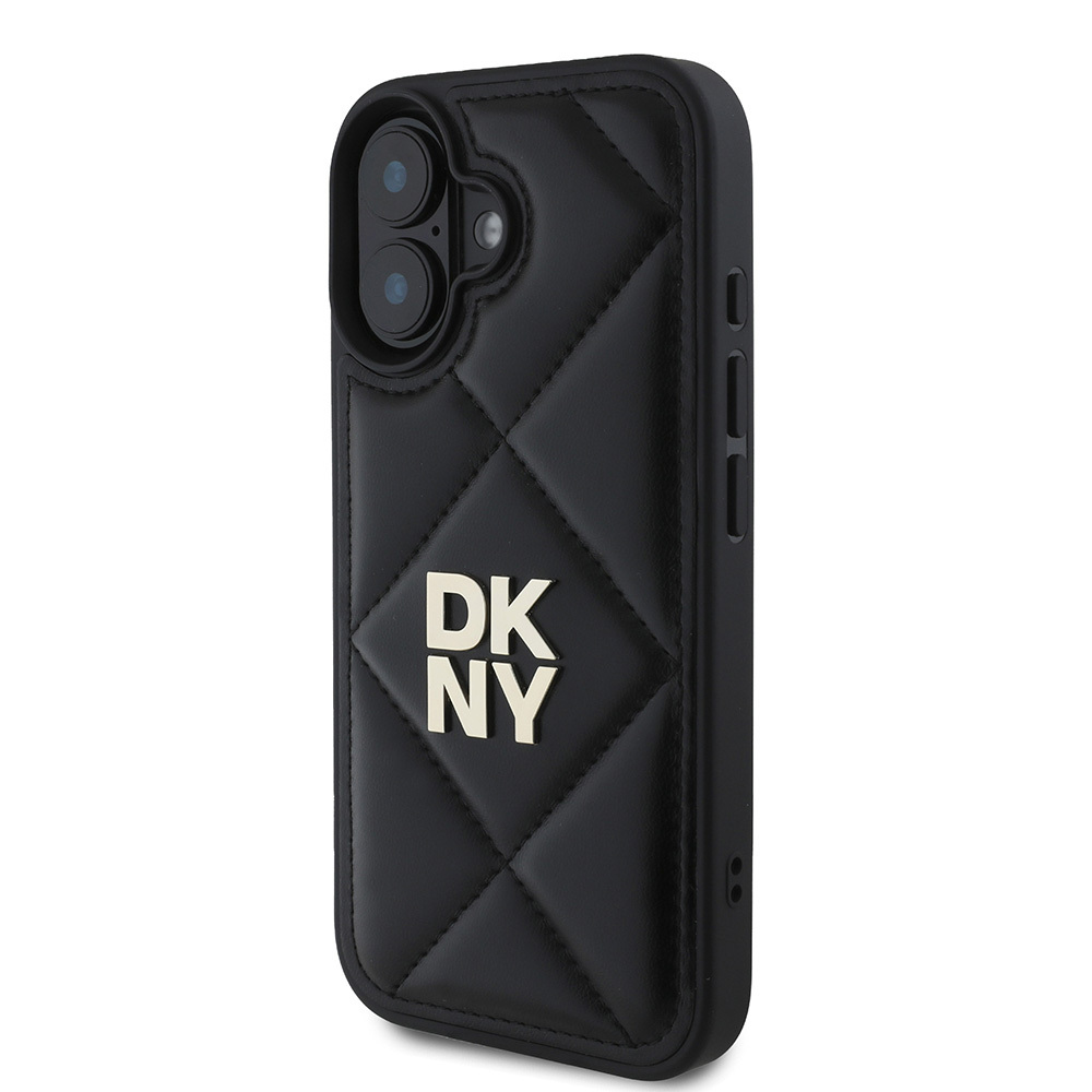Apple iPhone 16 Uyumlu Kılıf DKNY Orjinal Lisanslı Kapitone Tasarımlı Metal Logolu Deri Kapak - 2