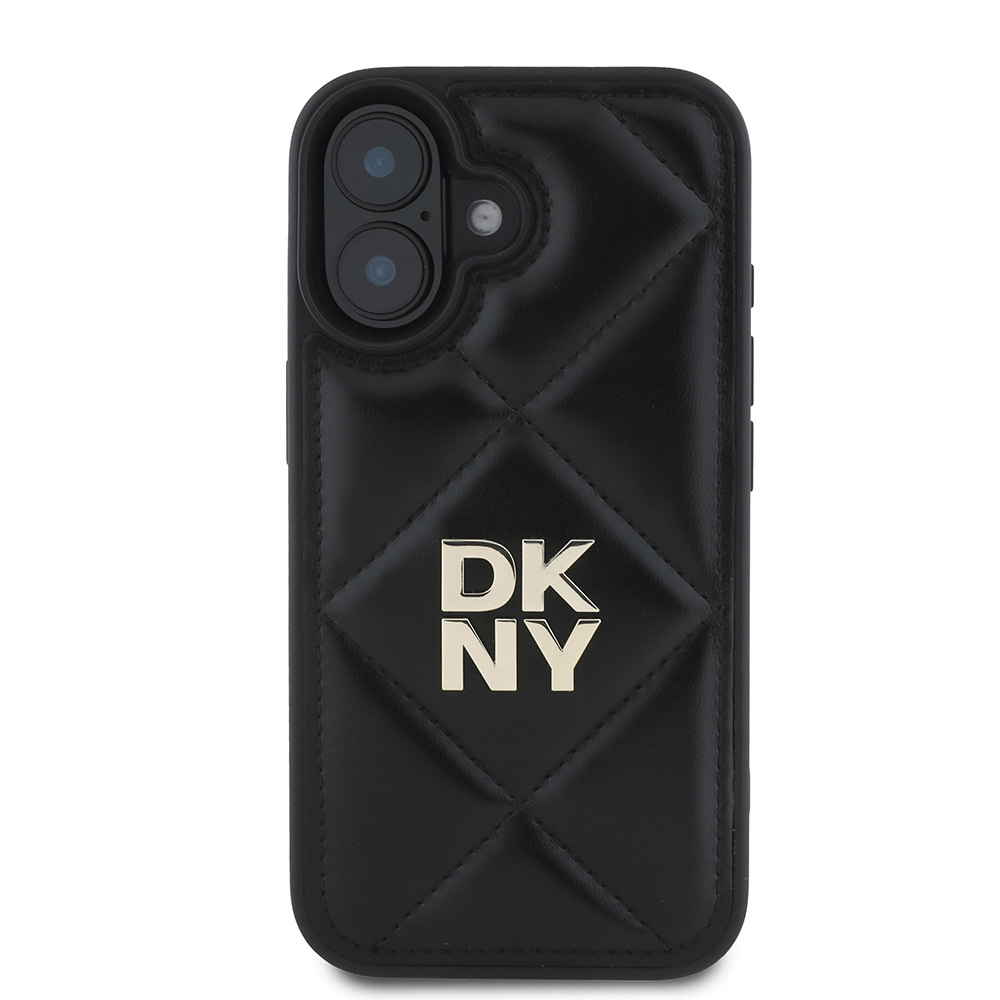 Apple iPhone 16 Uyumlu Kılıf DKNY Orjinal Lisanslı Kapitone Tasarımlı Metal Logolu Deri Kapak - 3