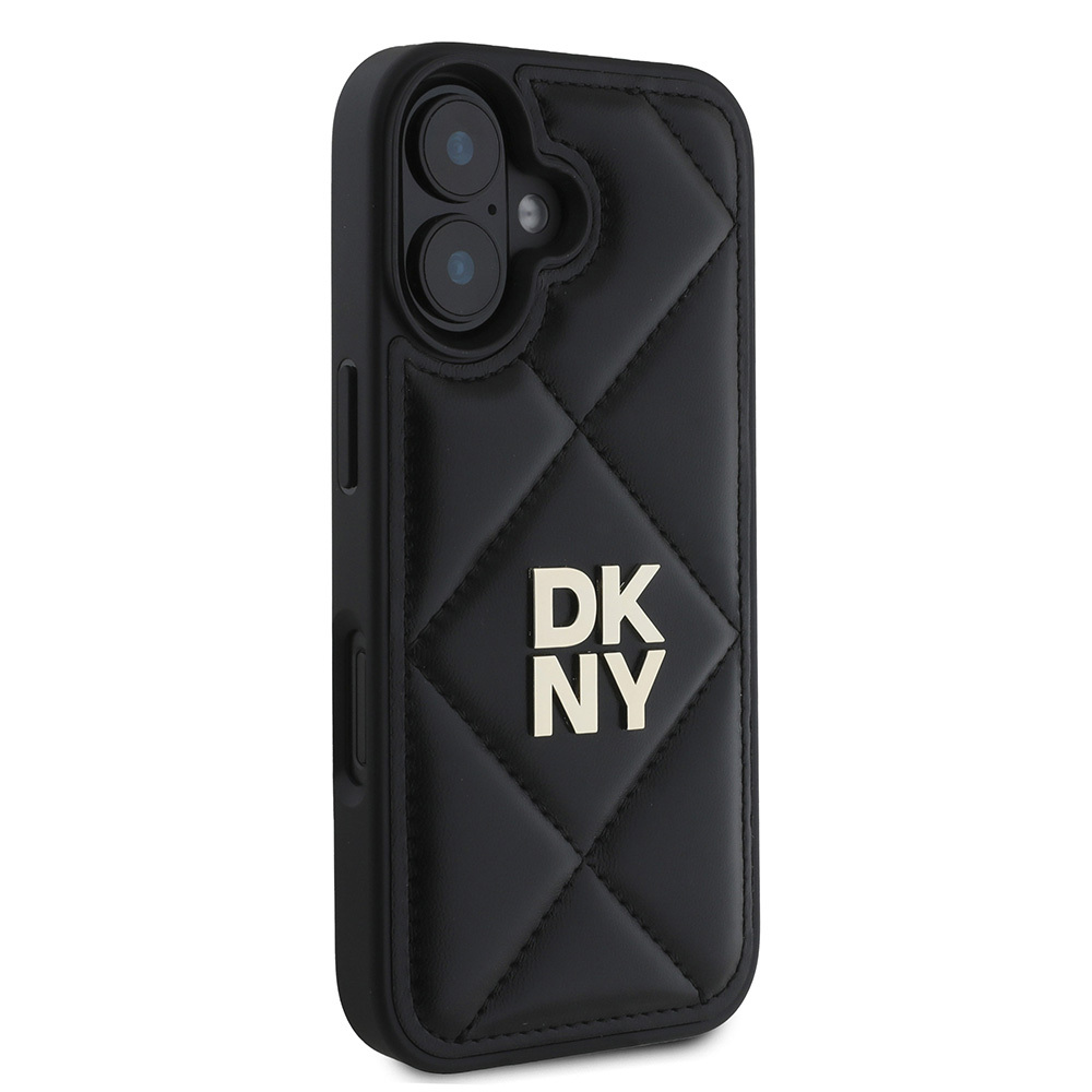 Apple iPhone 16 Uyumlu Kılıf DKNY Orjinal Lisanslı Kapitone Tasarımlı Metal Logolu Deri Kapak - 4