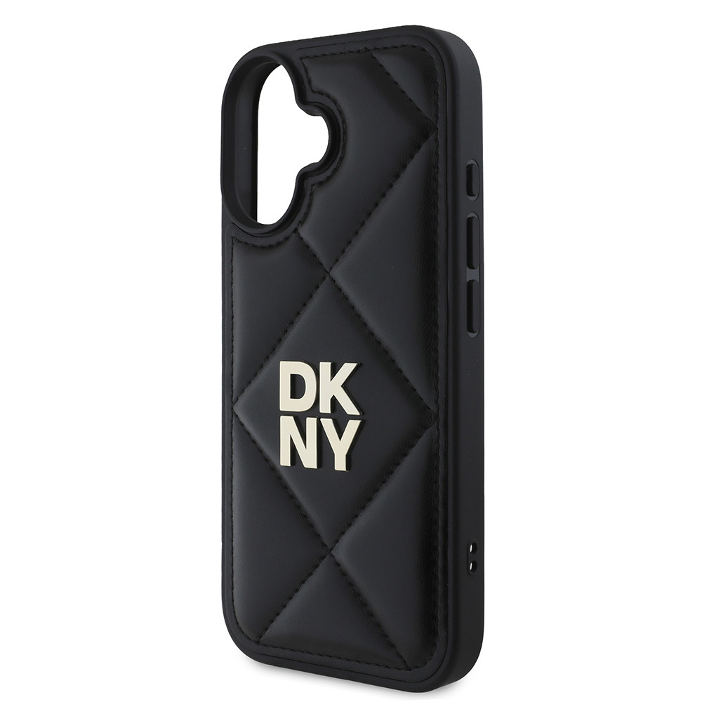 Apple iPhone 16 Uyumlu Kılıf DKNY Orjinal Lisanslı Kapitone Tasarımlı Metal Logolu Deri Kapak - 6