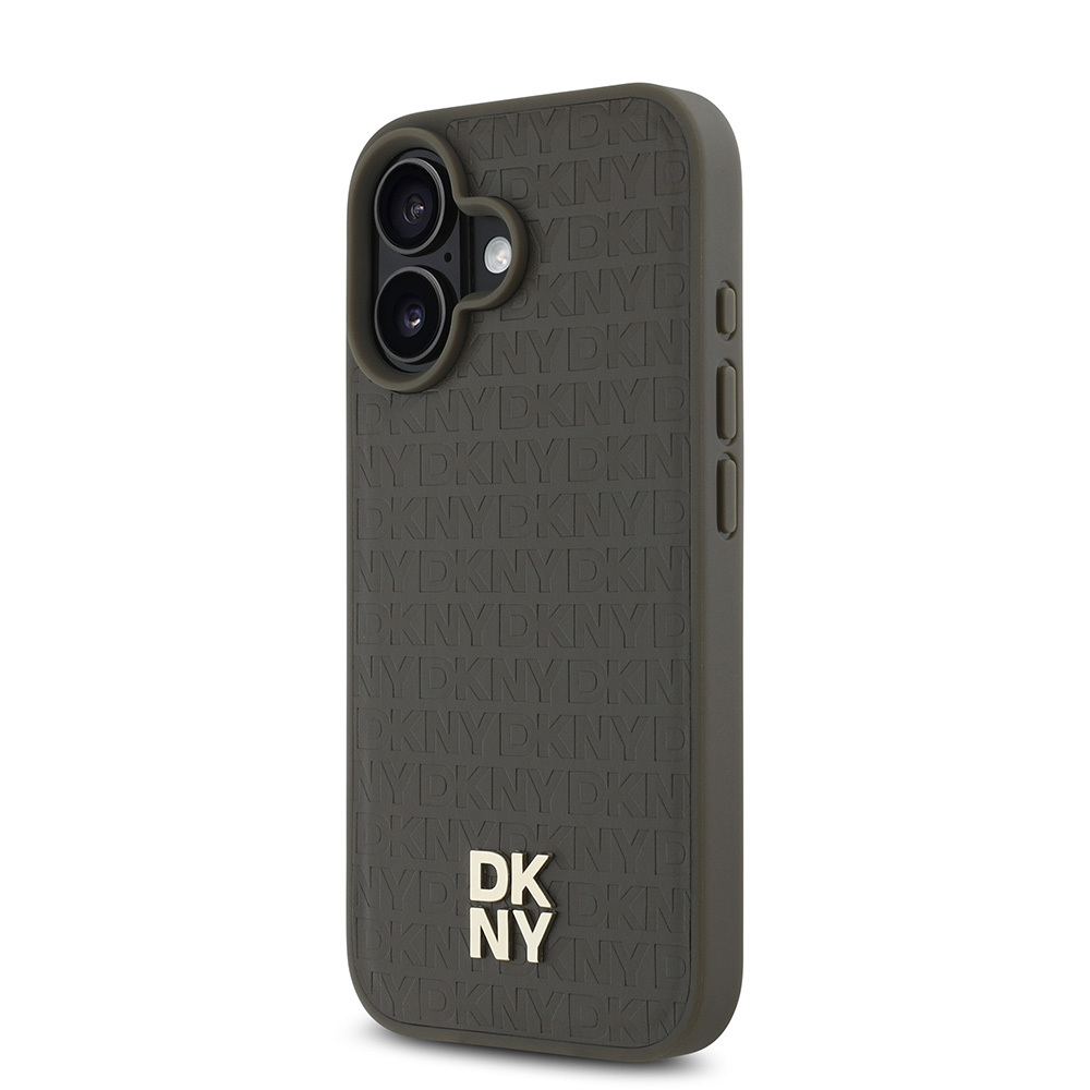 Apple iPhone 16 Plus Uyumlu Kılıf DKNY Orjinal Lisanslı Magsafe Şarj Özellikli 3D Yazılı Repeat Pattern Kapak - 8